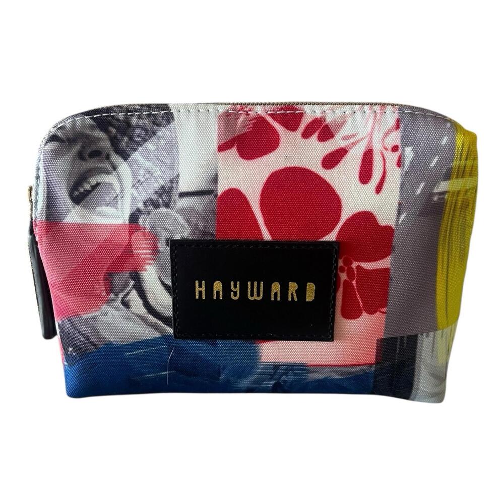 Hayward Designer Colorful Chic Printed Canvas Cosmetic Bag Clutch Pouch NWOT